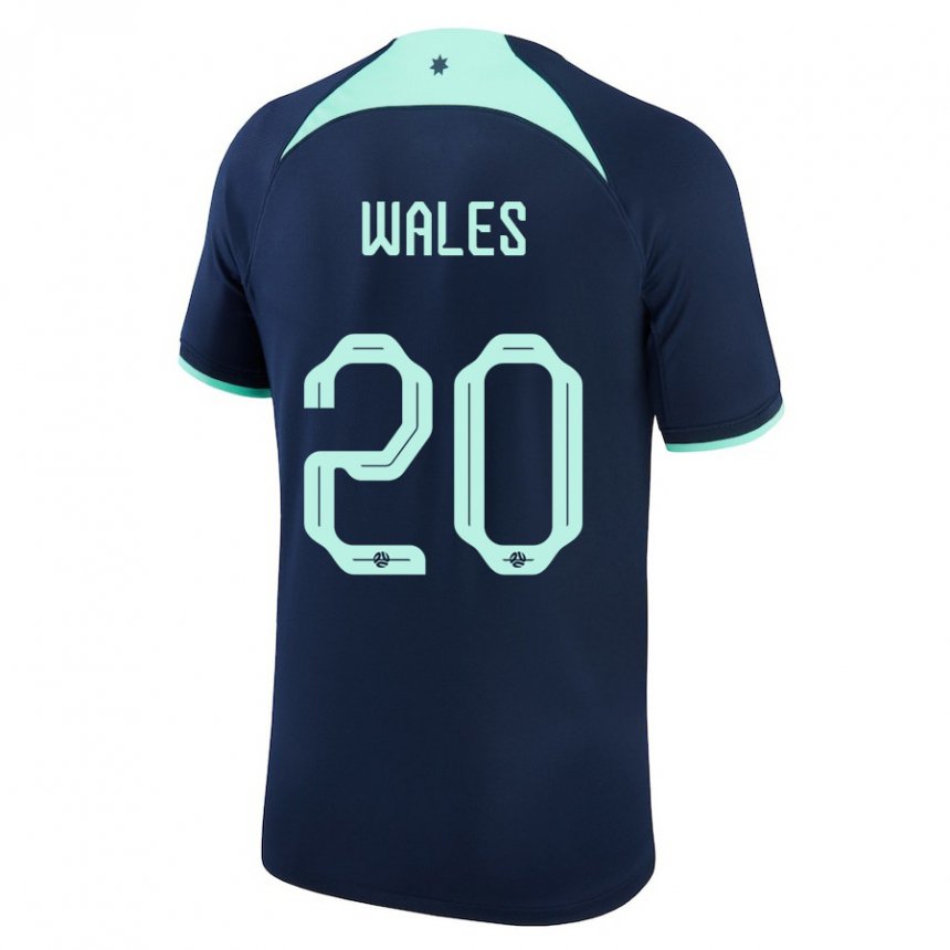 Mujer Camiseta Australia Lachlan Wales #20 Azul Oscuro 2ª Equipación 22-24 La Camisa Chile