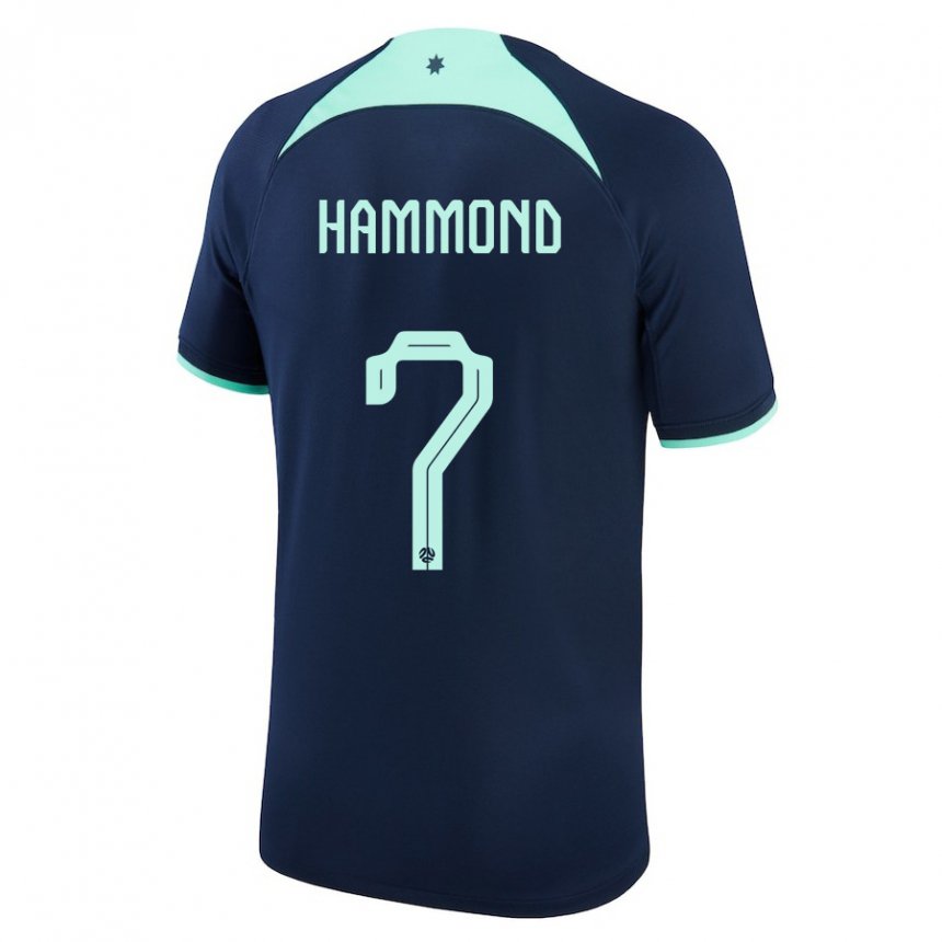 Mujer Camiseta Australia Tristan Hammond #7 Azul Oscuro 2ª Equipación 22-24 La Camisa Chile