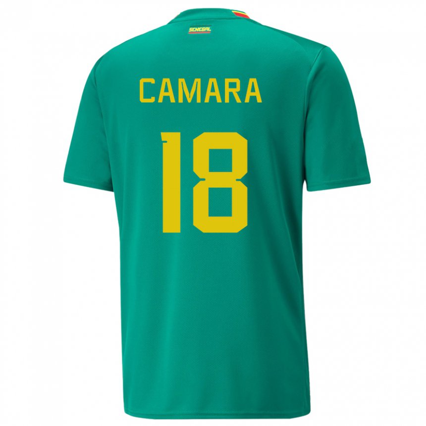 Mujer Camiseta Senegal Meta Camara #18 Verde 2ª Equipación 22-24 La Camisa Chile