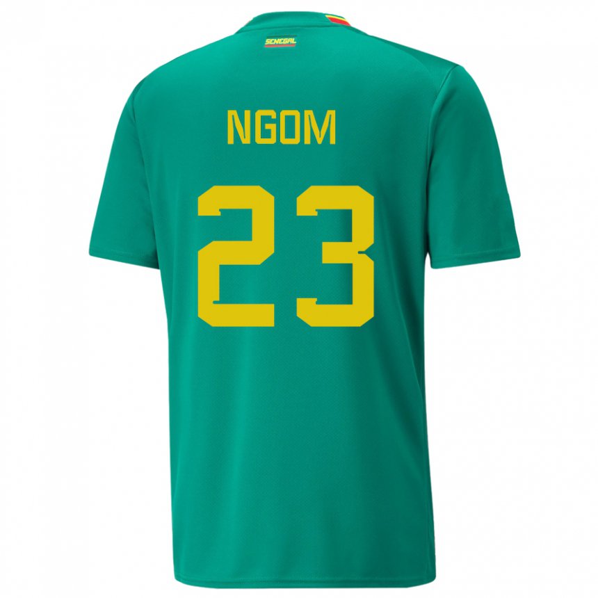 Mujer Camiseta Senegal Astou Ngom #23 Verde 2ª Equipación 22-24 La Camisa Chile