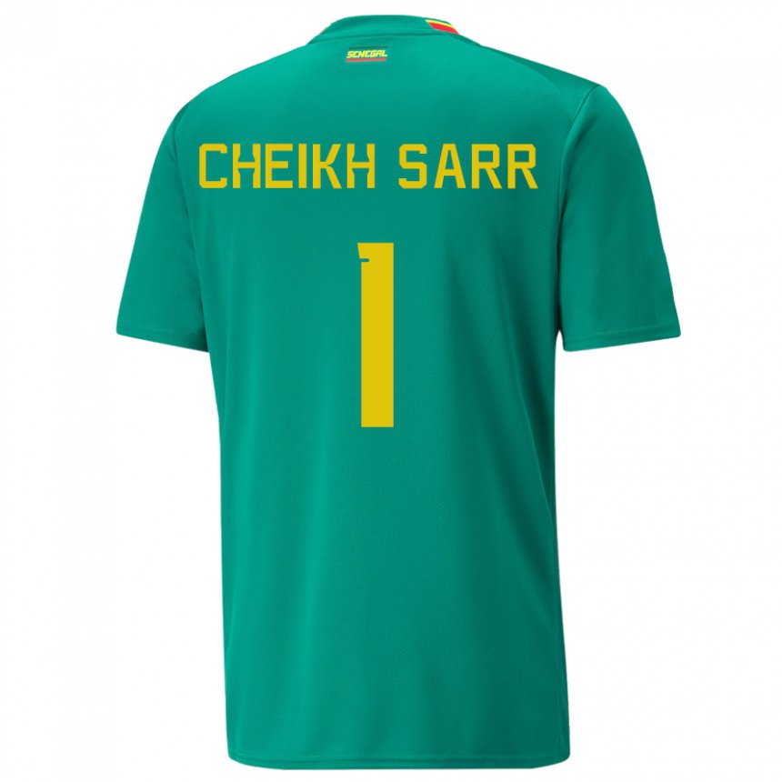 Mujer Camiseta Senegal Cheikh Sarr #1 Verde 2ª Equipación 22-24 La Camisa Chile