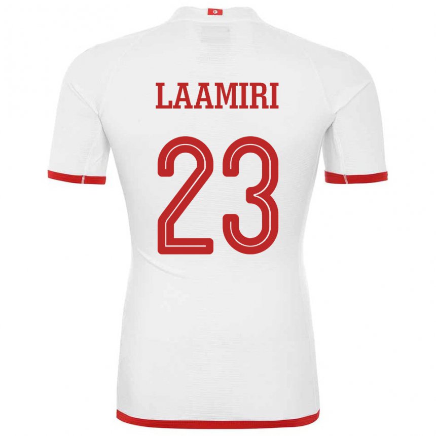Mujer Camiseta Túnez Soumaya Laamiri #23 Blanco 2ª Equipación 22-24 La Camisa Chile