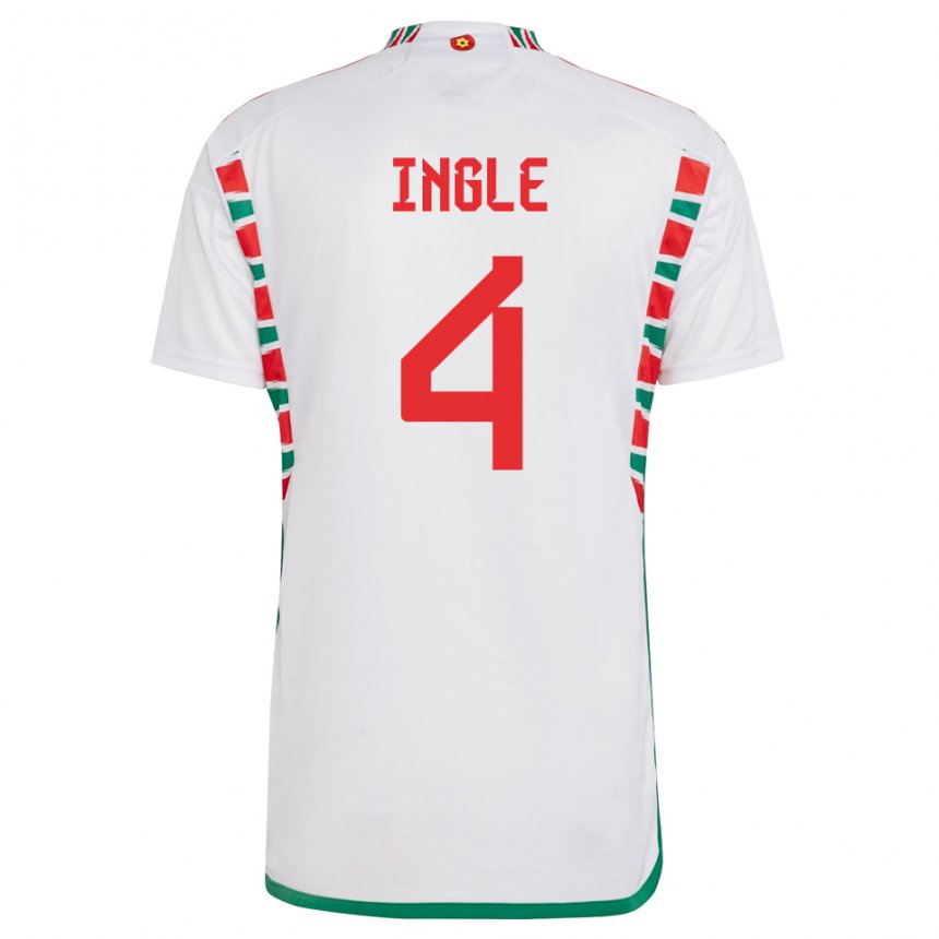 Mujer Camiseta Gales Sophie Ingle #4 Blanco 2ª Equipación 22-24 La Camisa Chile