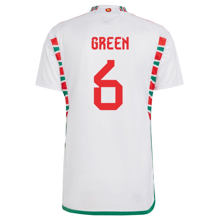 Mujer Camiseta Gales Josephine Green #6 Blanco 2ª Equipación 22-24 La Camisa Chile