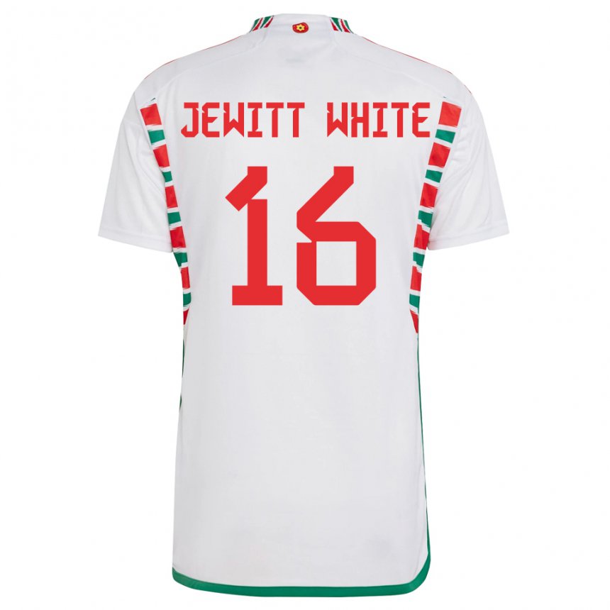 Mujer Camiseta Gales Harry Jewitt White #16 Blanco 2ª Equipación 22-24 La Camisa Chile