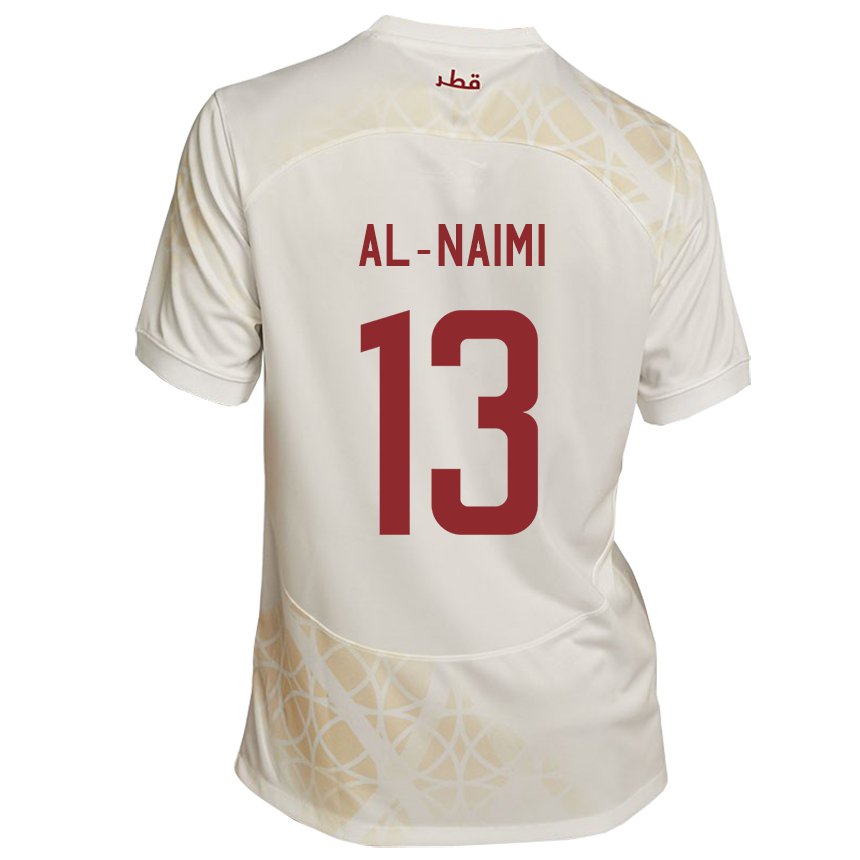 Mujer Camiseta Catar Zahra Al Naimi #13 Beis Dorado 2ª Equipación 22-24 La Camisa Chile