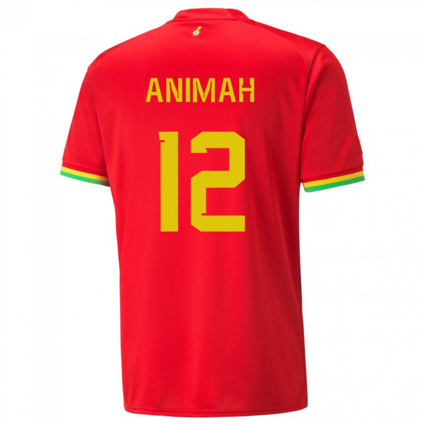 Mujer Camiseta Ghana Grace Animah #12 Rojo 2ª Equipación 22-24 La Camisa Chile
