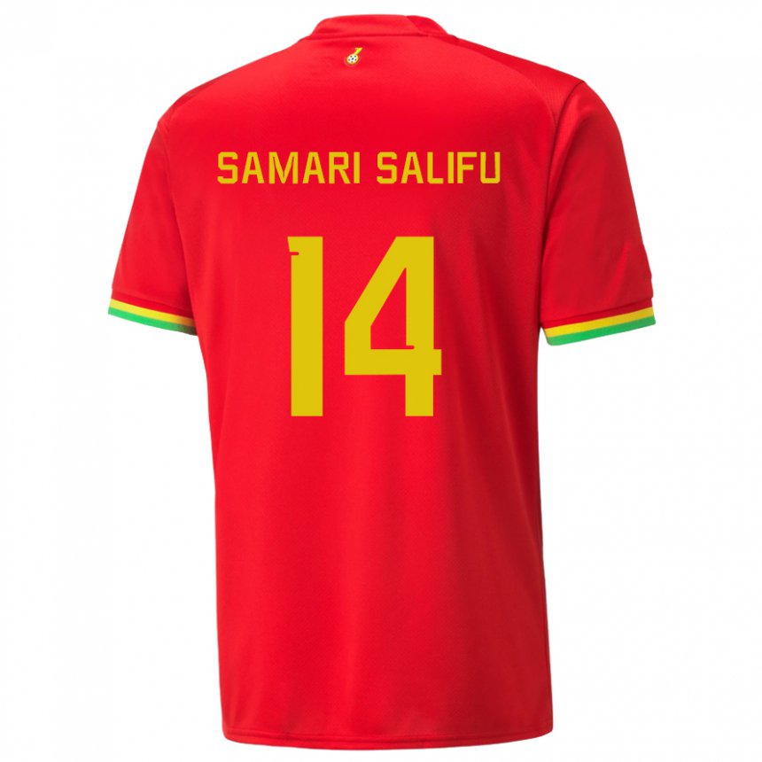 Mujer Camiseta Ghana Abass Samari Salifu #14 Rojo 2ª Equipación 22-24 La Camisa Chile