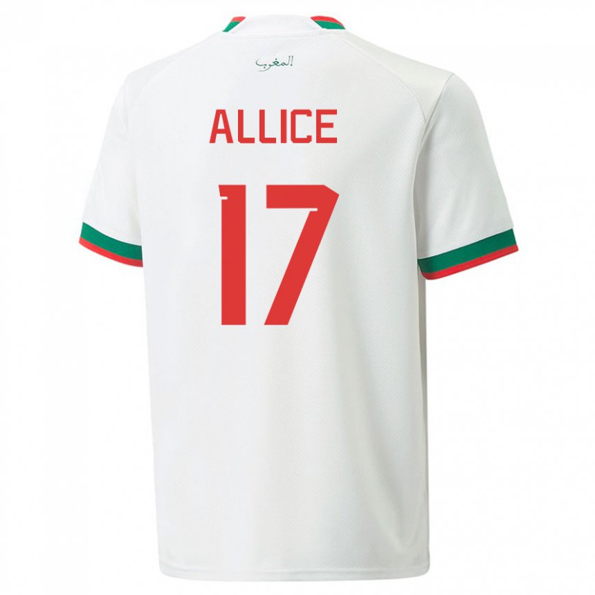 Mujer Camiseta Marruecos Eva Allice #17 Blanco 2ª Equipación 22-24 La Camisa Chile