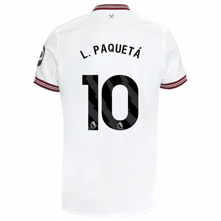 Niño Camiseta Lucas Paqueta #10 Blanco 2ª Equipación 2023/24 La Camisa Chile