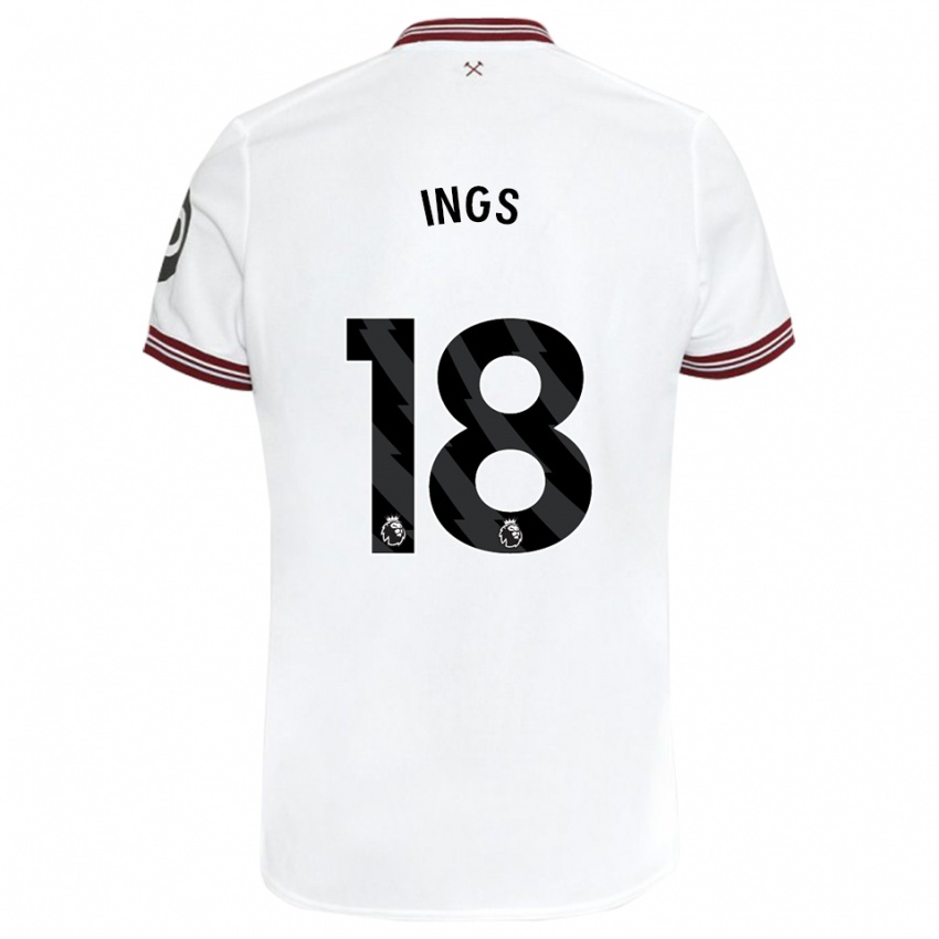 Niño Camiseta Danny Ings #18 Blanco 2ª Equipación 2023/24 La Camisa Chile
