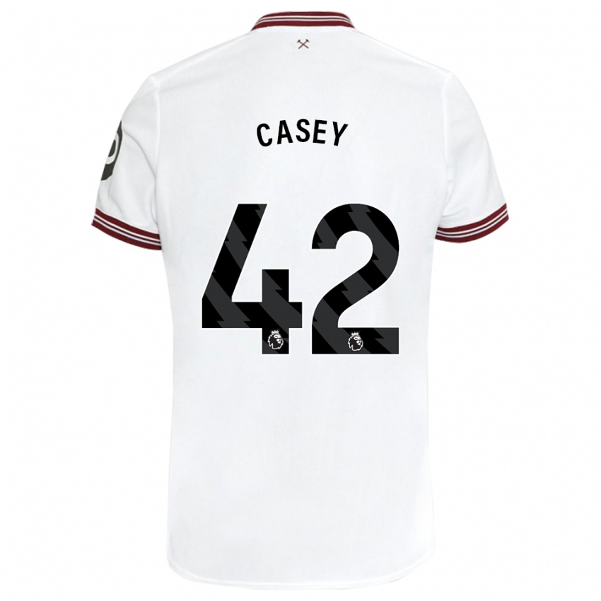 Niño Camiseta Kaelan Casey #42 Blanco 2ª Equipación 2023/24 La Camisa Chile