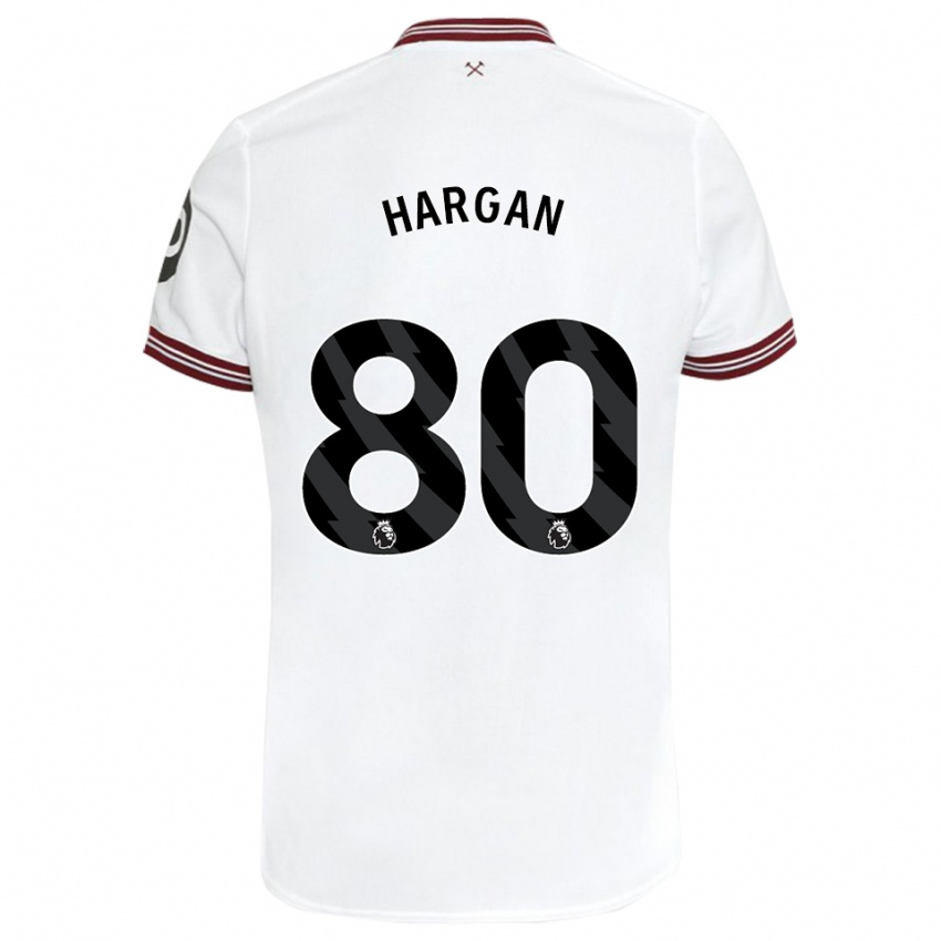 Niño Camiseta Riley Hargan #80 Blanco 2ª Equipación 2023/24 La Camisa Chile