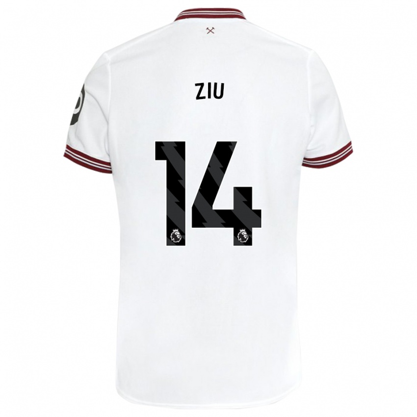 Niño Camiseta Jessica Ziu #14 Blanco 2ª Equipación 2023/24 La Camisa Chile