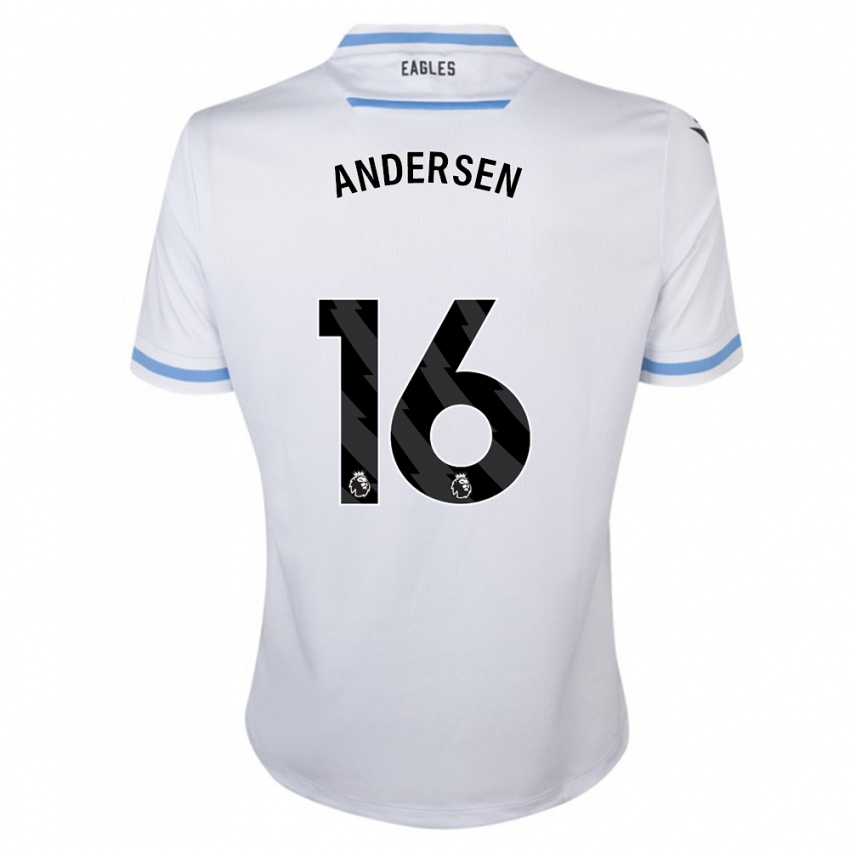Niño Camiseta Joachim Andersen #16 Blanco 2ª Equipación 2023/24 La Camisa Chile