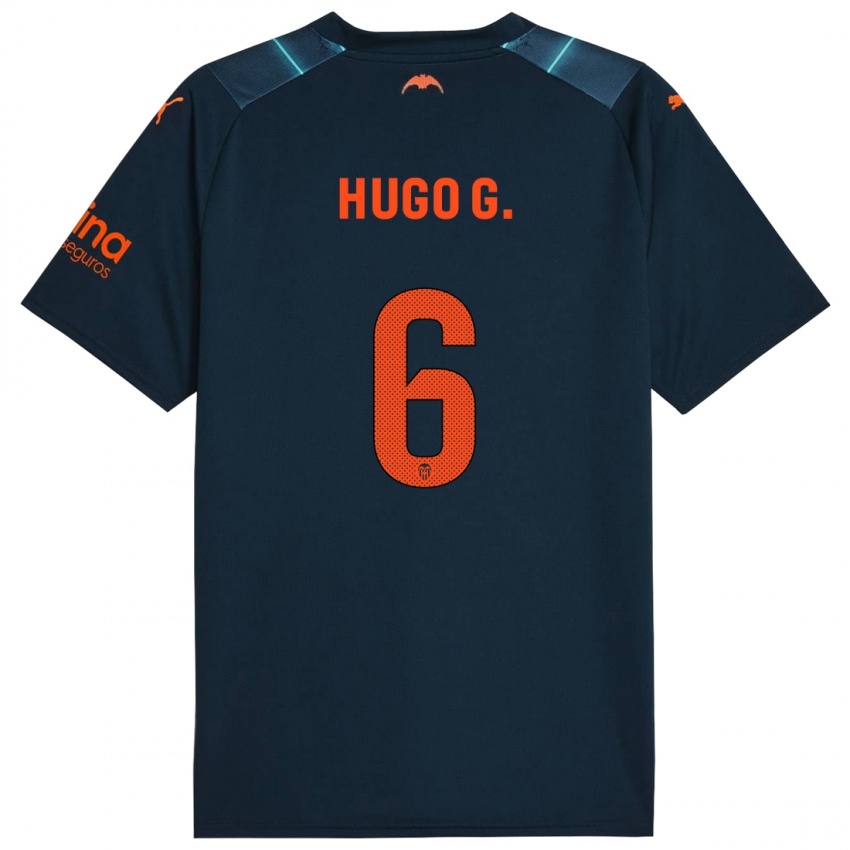 Niño Camiseta Hugo Guillamon #6 Azul Marino 2ª Equipación 2023/24 La Camisa Chile