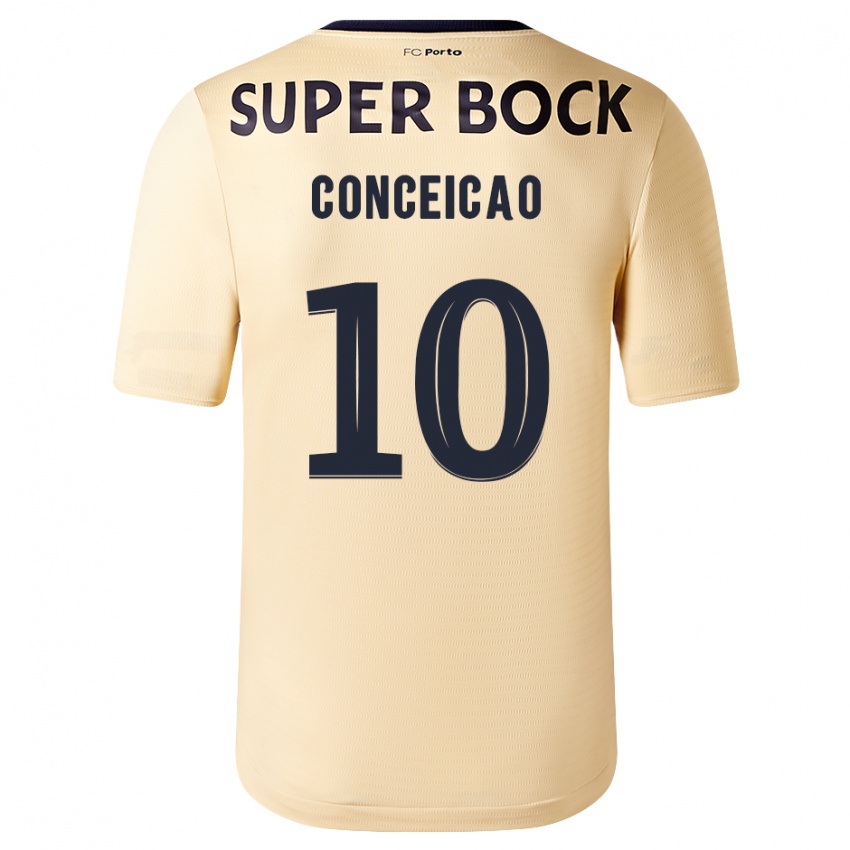 Niño Camiseta Francisco Conceicao #10 Beige-Dorado 2ª Equipación 2023/24 La Camisa Chile