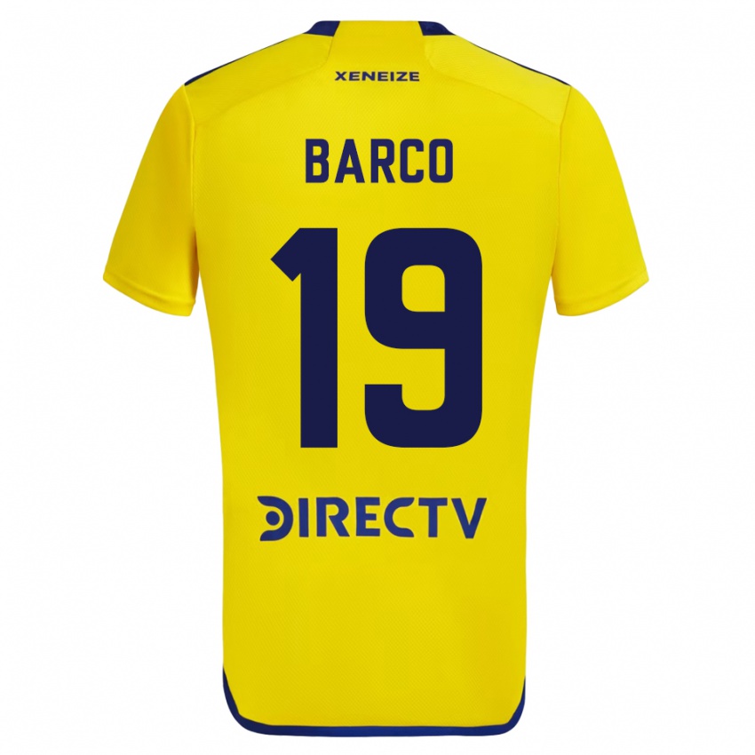 Niño Camiseta Valentin Barco #19 Amarillo 2ª Equipación 2023/24 La Camisa Chile