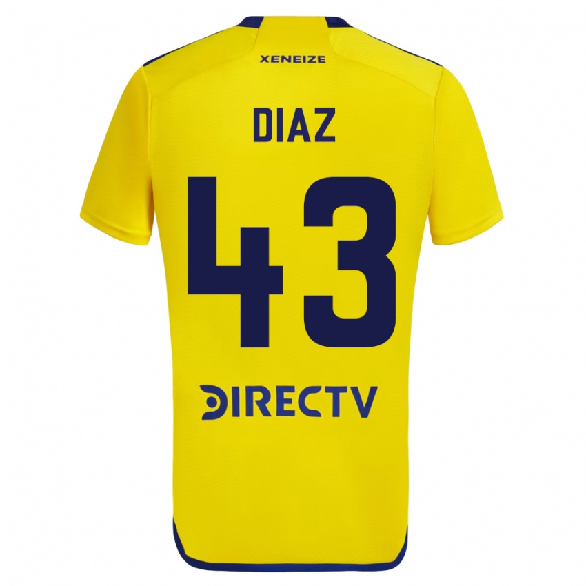 Niño Camiseta Tomas Diaz #43 Amarillo 2ª Equipación 2023/24 La Camisa Chile