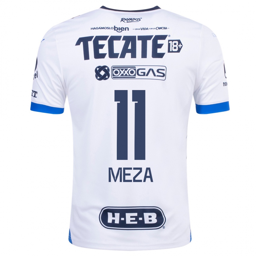 Niño Camiseta Maximiliano Meza #11 Blanco 2ª Equipación 2023/24 La Camisa Chile
