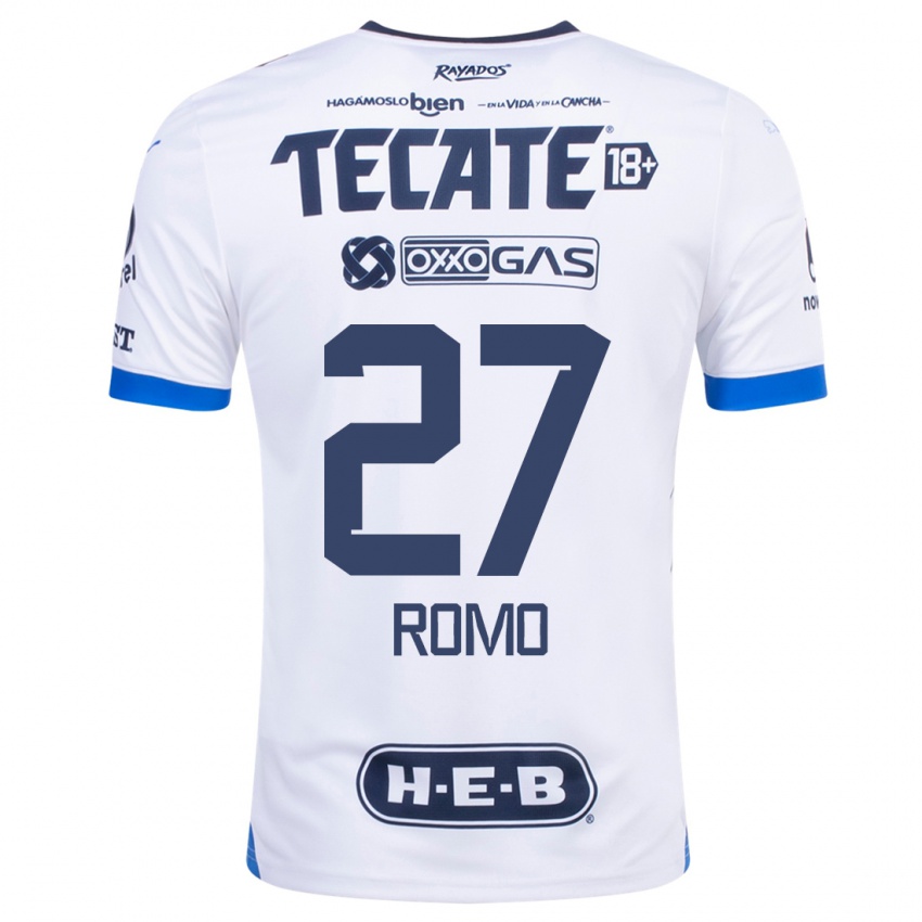 Niño Camiseta Luis Romo #27 Blanco 2ª Equipación 2023/24 La Camisa Chile