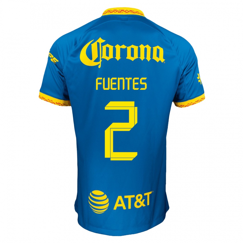 Niño Camiseta Luis Fuentes #2 Azul 2ª Equipación 2023/24 La Camisa Chile