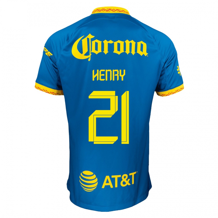 Niño Camiseta Henry Martin #21 Azul 2ª Equipación 2023/24 La Camisa Chile