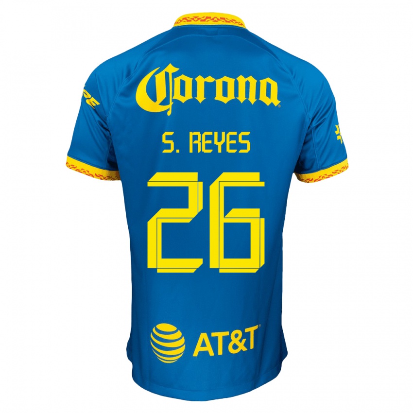 Niño Camiseta Salvador Reyes #26 Azul 2ª Equipación 2023/24 La Camisa Chile