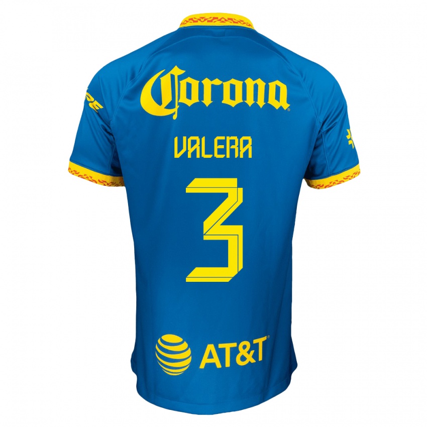 Niño Camiseta Selene Valera #3 Azul 2ª Equipación 2023/24 La Camisa Chile