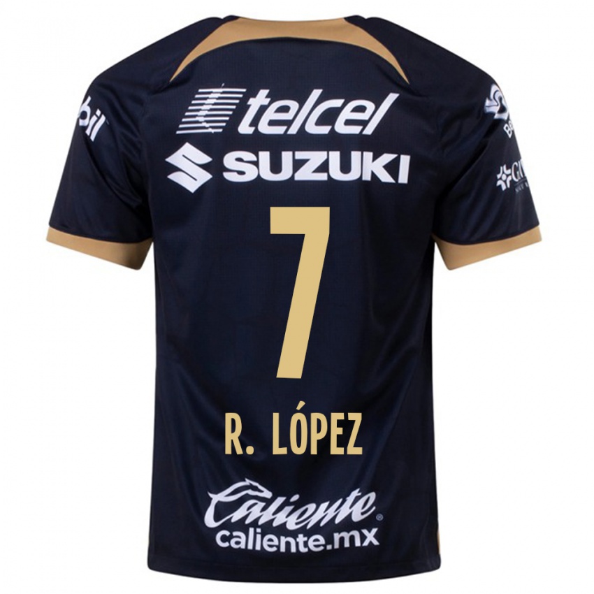 Niño Camiseta Rodrigo López #7 Azul Oscuro 2ª Equipación 2023/24 La Camisa Chile