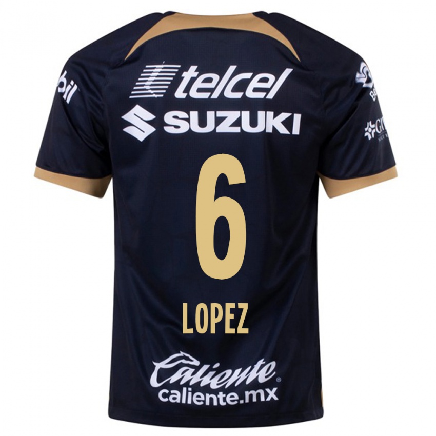 Niño Camiseta Nathalia Lopez #6 Azul Oscuro 2ª Equipación 2023/24 La Camisa Chile