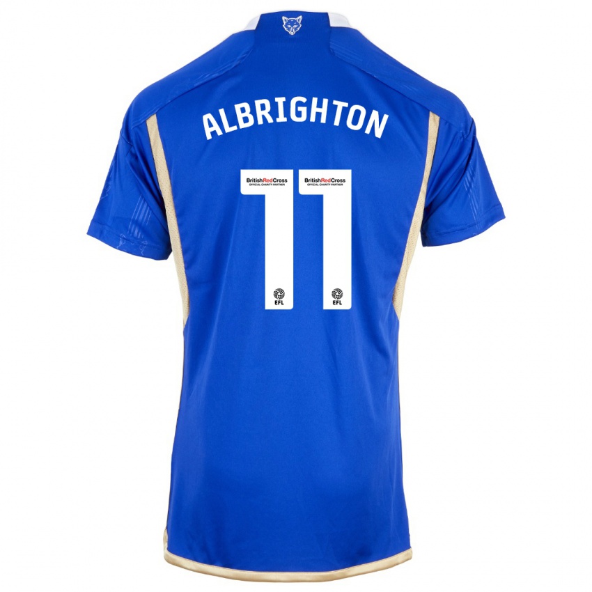 Hombre Camiseta Marc Albrighton #11 Azul Real 1ª Equipación 2023/24 La Camisa Chile