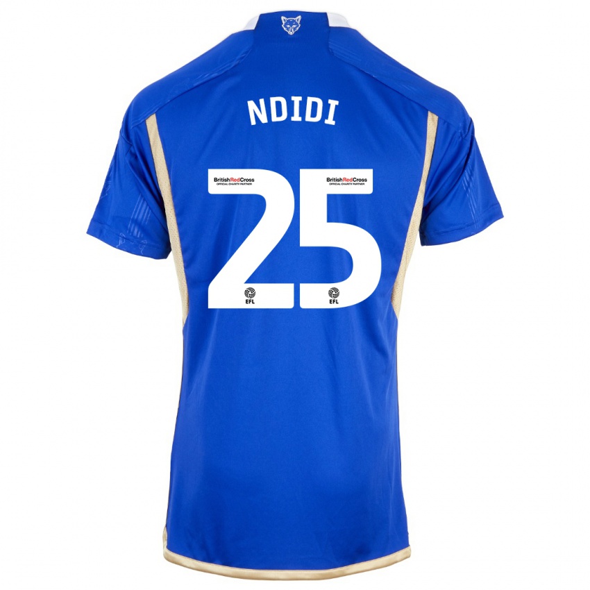 Hombre Camiseta Wilfred Ndidi #25 Azul Real 1ª Equipación 2023/24 La Camisa Chile