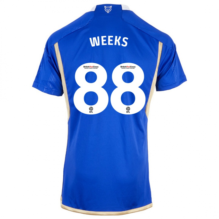 Hombre Camiseta Tyler Weeks #88 Azul Real 1ª Equipación 2023/24 La Camisa Chile