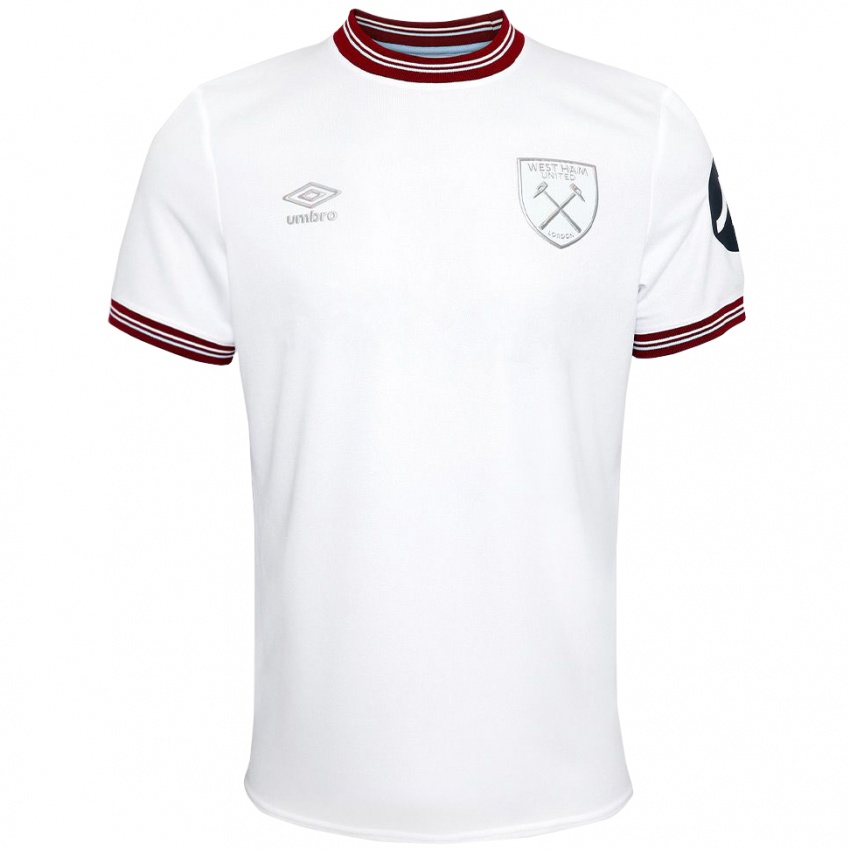 Hombre Camiseta Lucas Paqueta #10 Blanco 2ª Equipación 2023/24 La Camisa Chile