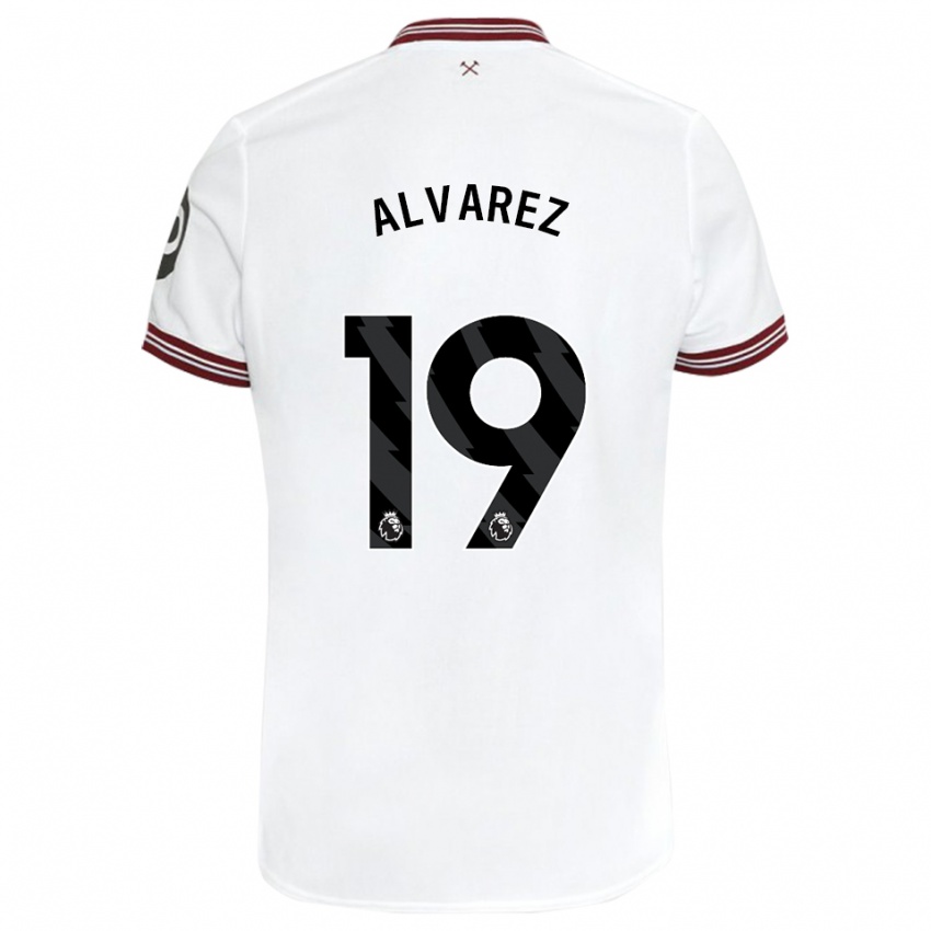 Hombre Camiseta Edson Alvarez #19 Blanco 2ª Equipación 2023/24 La Camisa Chile