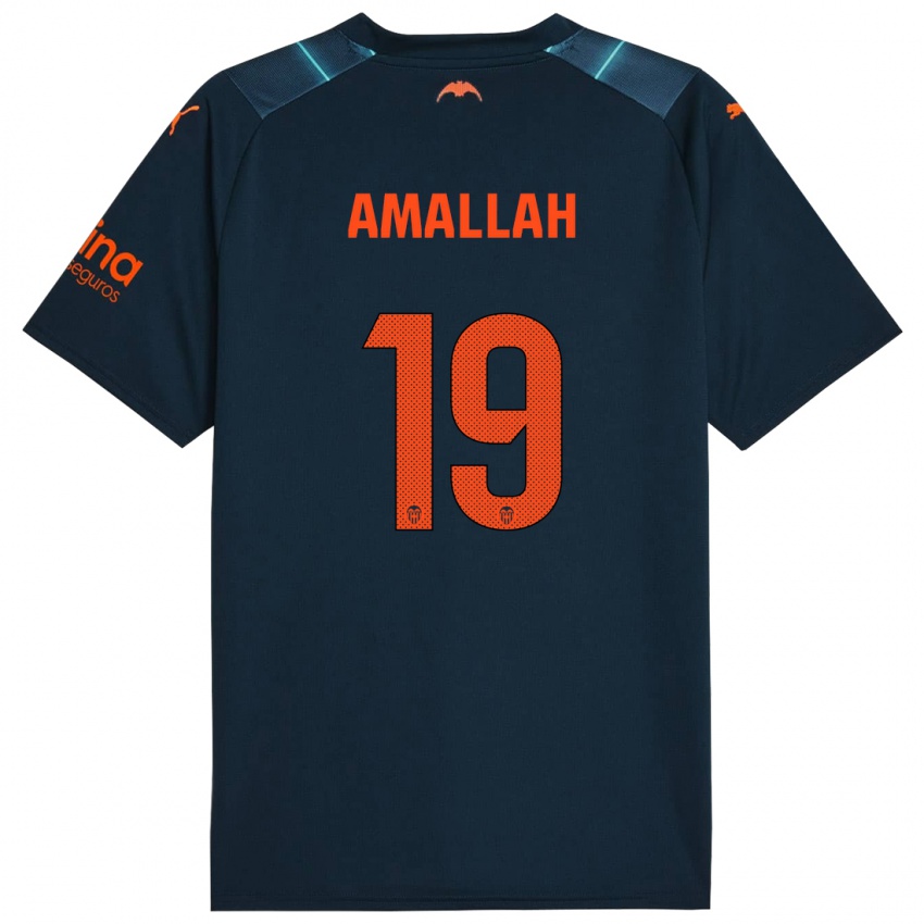 Hombre Camiseta Selim Amallah #19 Azul Marino 2ª Equipación 2023/24 La Camisa Chile