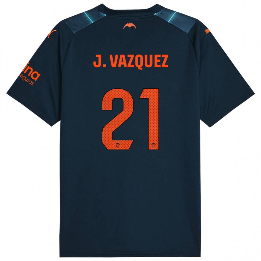 Hombre Camiseta Jesús Vázquez #21 Azul Marino 2ª Equipación 2023/24 La Camisa Chile