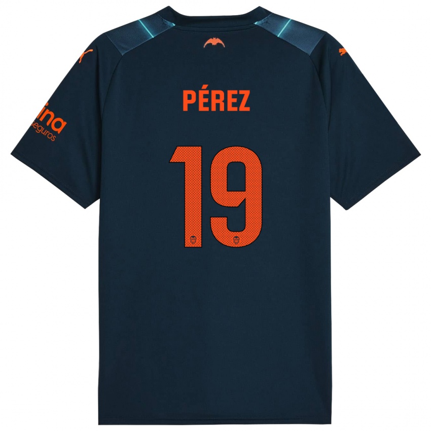 Hombre Camiseta Joselu Pérez #19 Azul Marino 2ª Equipación 2023/24 La Camisa Chile