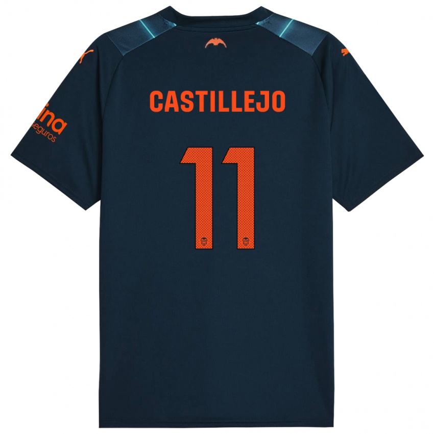 Hombre Camiseta Samu Castillejo #11 Azul Marino 2ª Equipación 2023/24 La Camisa Chile