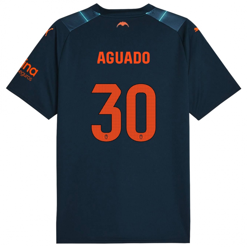 Hombre Camiseta Julia Aguado #30 Azul Marino 2ª Equipación 2023/24 La Camisa Chile