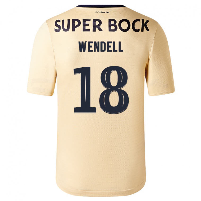 Hombre Camiseta Wendell #18 Beige-Dorado 2ª Equipación 2023/24 La Camisa Chile