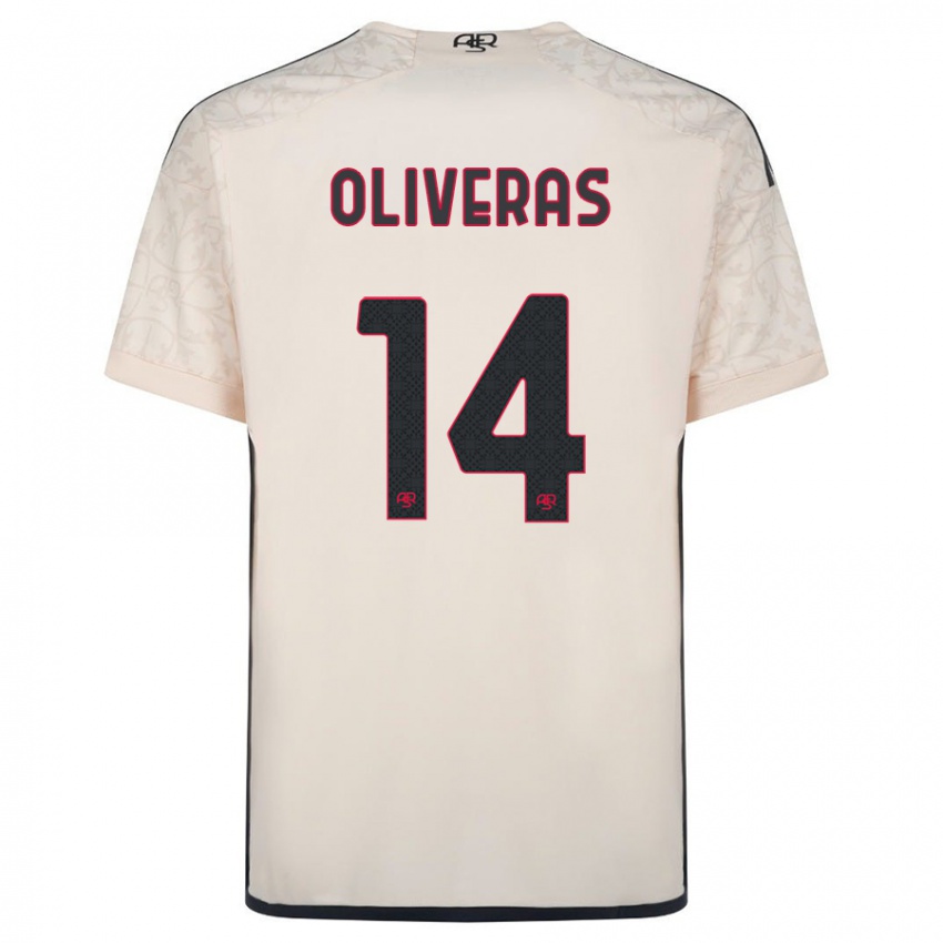 Hombre Camiseta Jan Oliveras #14 Blanquecino 2ª Equipación 2023/24 La Camisa Chile