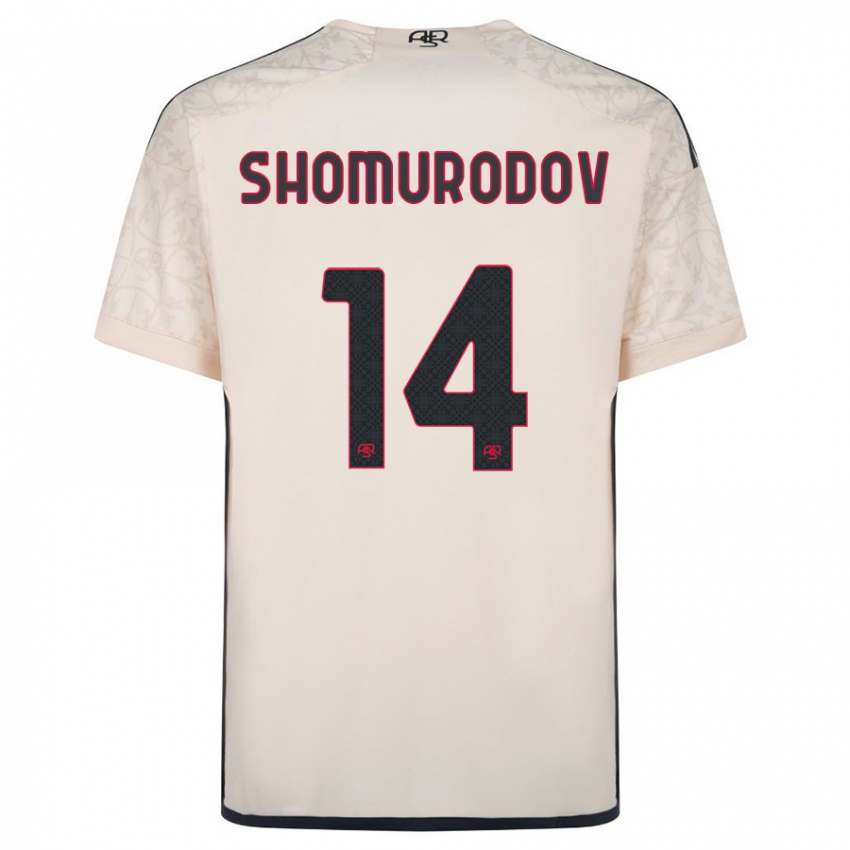 Hombre Camiseta Eldor Shomurodov #14 Blanquecino 2ª Equipación 2023/24 La Camisa Chile