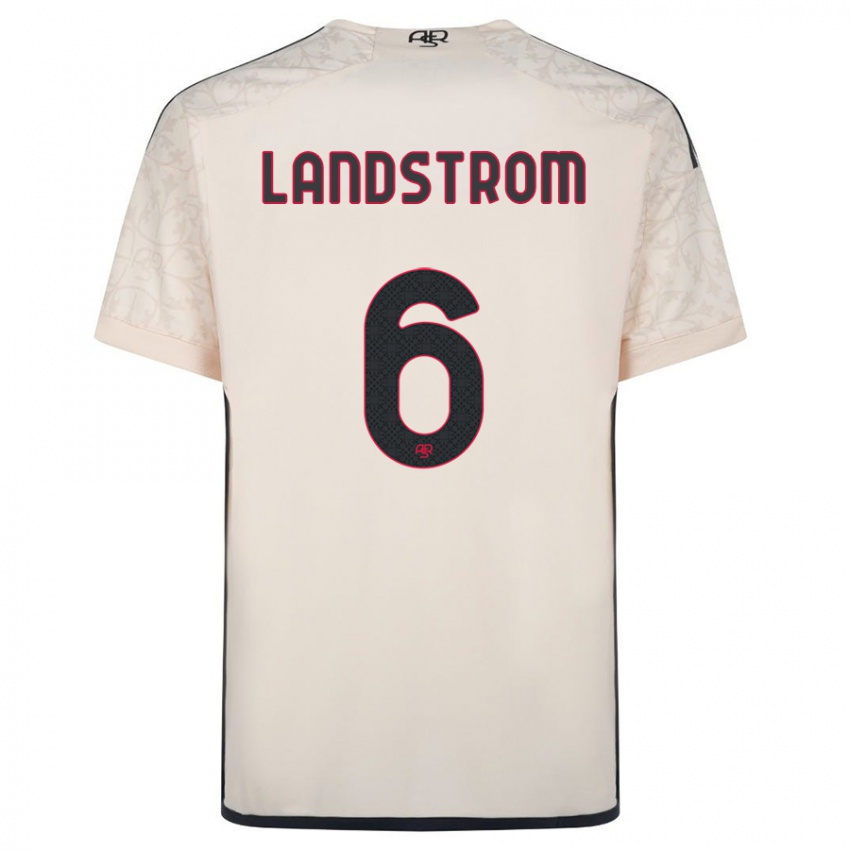 Hombre Camiseta Elin Landstrom #6 Blanquecino 2ª Equipación 2023/24 La Camisa Chile