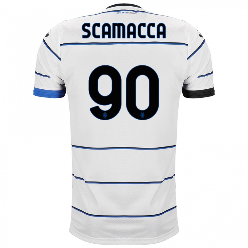 Hombre Camiseta Gianluca Scamacca #90 Blanco 2ª Equipación 2023/24 La Camisa Chile