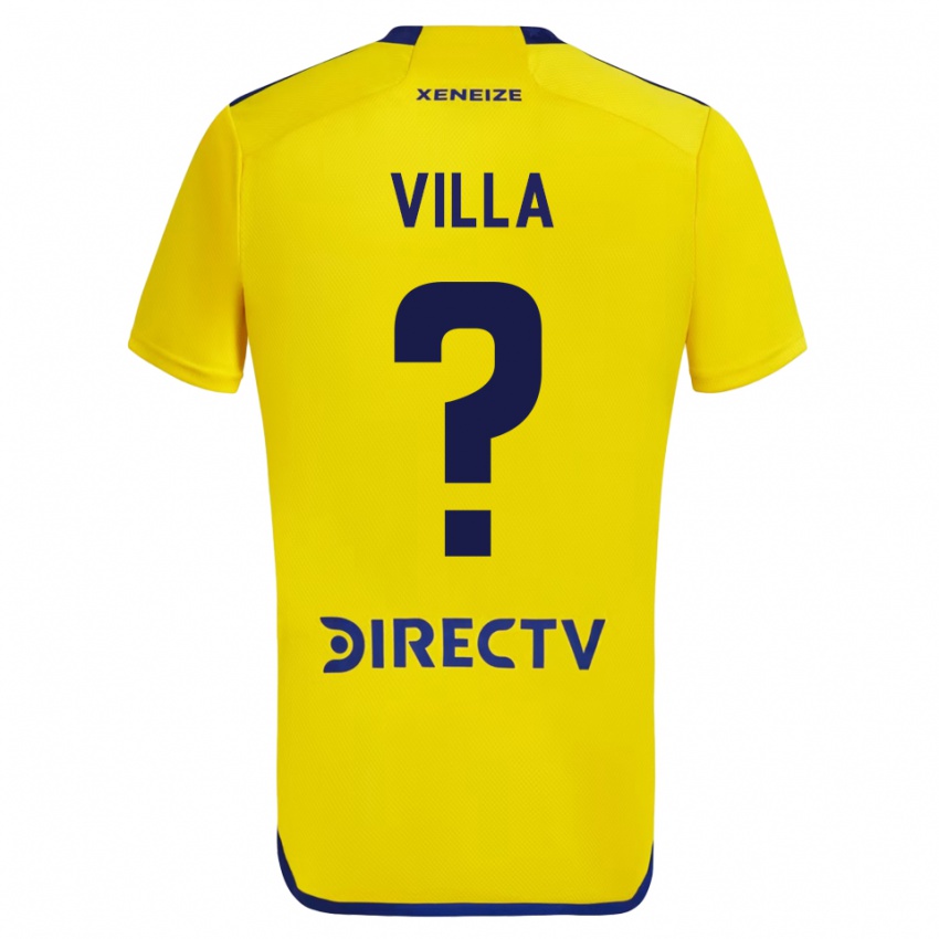 Hombre Camiseta Sebastian Villa #0 Amarillo 2ª Equipación 2023/24 La Camisa Chile
