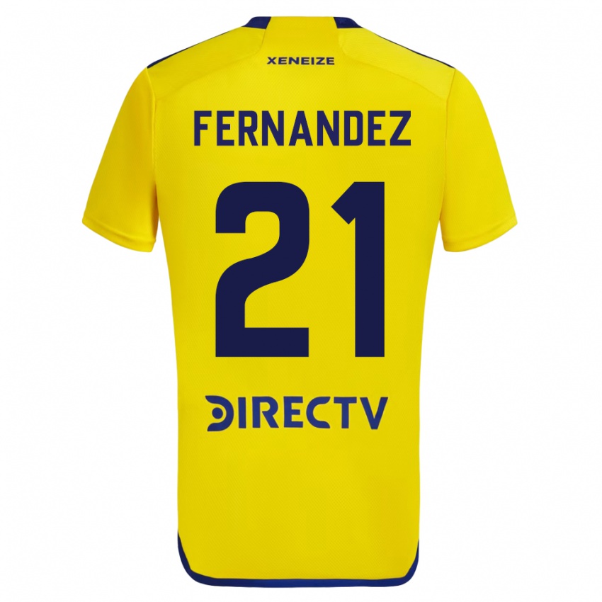 Hombre Camiseta Ezequiel Fernandez #21 Amarillo 2ª Equipación 2023/24 La Camisa Chile