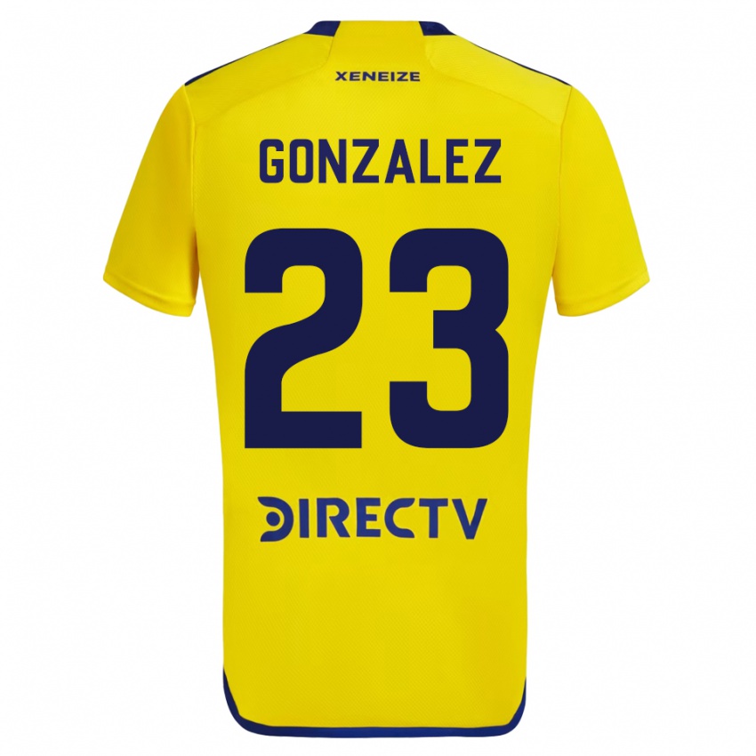 Hombre Camiseta Diego Gonzalez #23 Amarillo 2ª Equipación 2023/24 La Camisa Chile