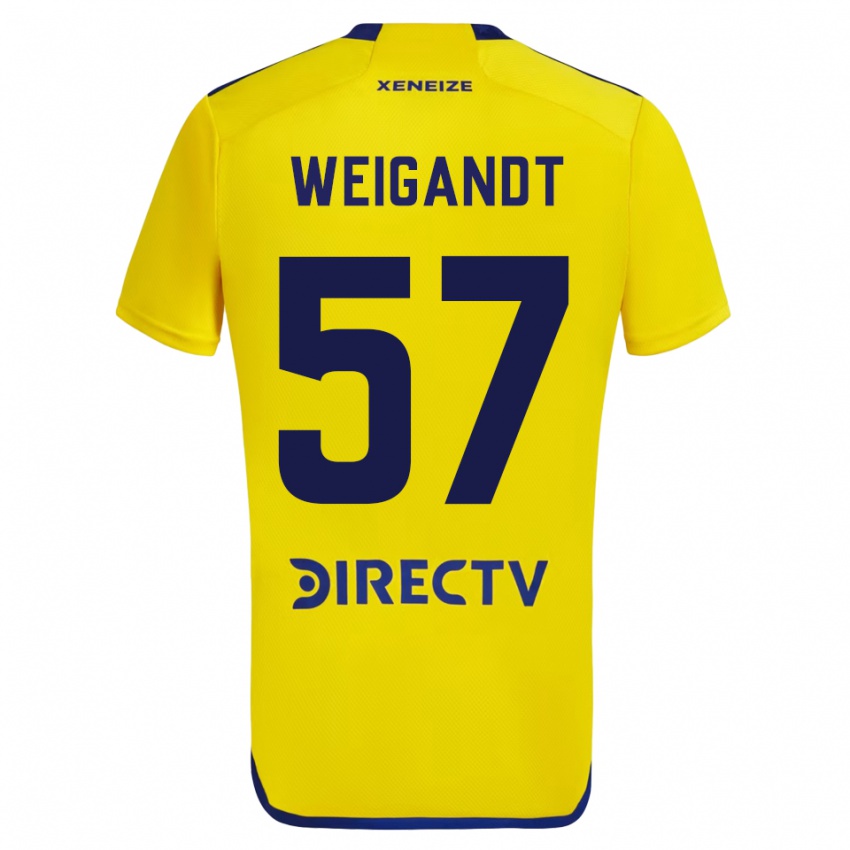 Hombre Camiseta Marcelo Weigandt #57 Amarillo 2ª Equipación 2023/24 La Camisa Chile